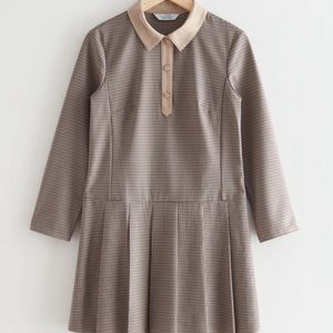 & OTHER STORIES NWT NEVER-WORN COLLARED DRESS | BEIGE CHECKED